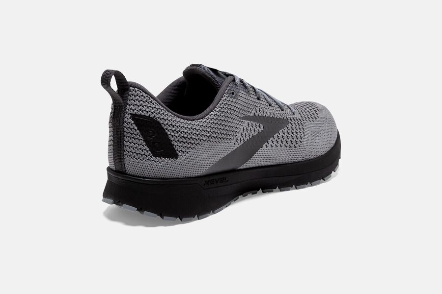 Brooks Running Shoes - Revel 4 Road Mens - Grey/Black - VLR-721689